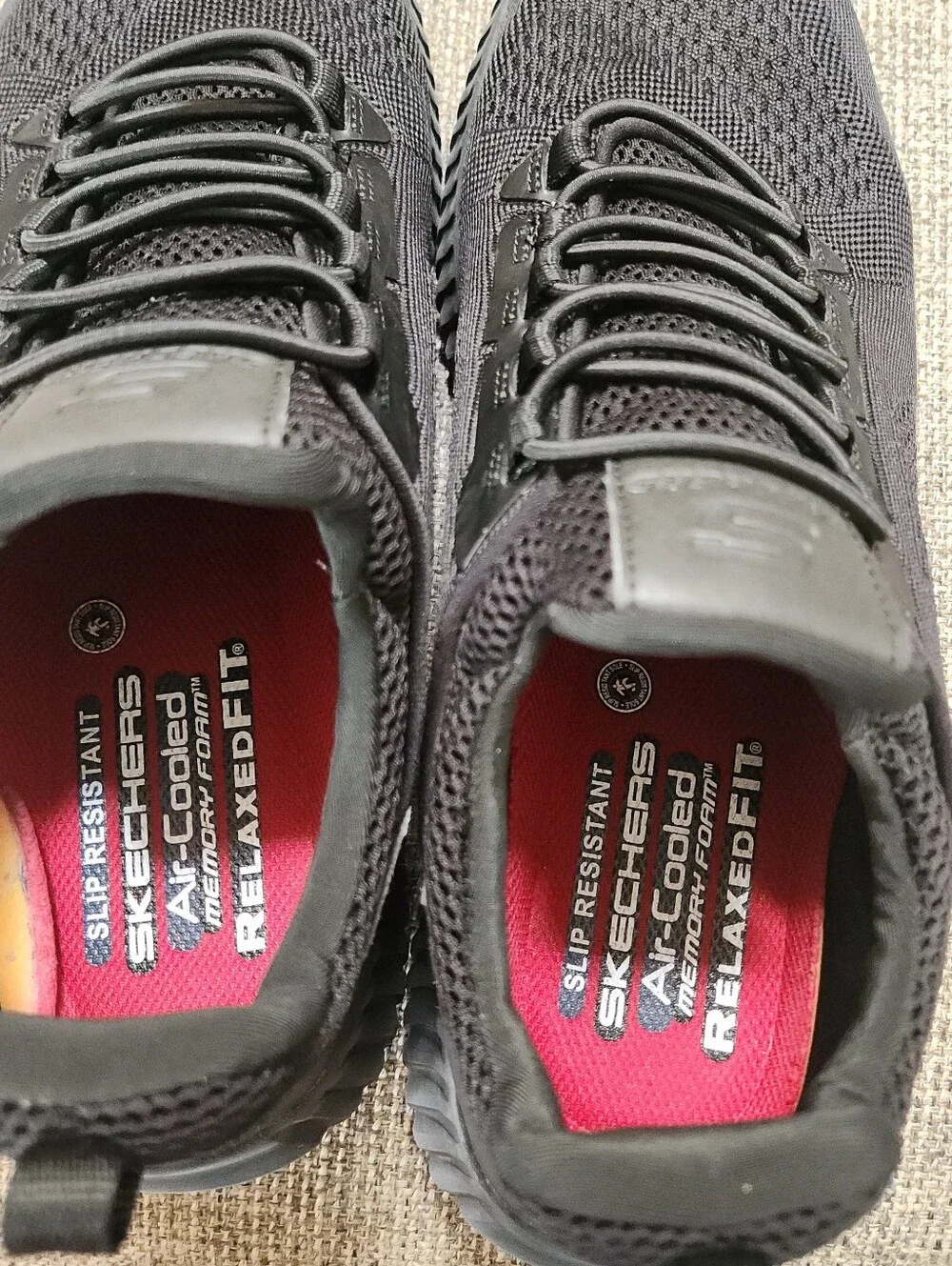 Skechers Cessnock Relaxed Air Cooled Memory Foam Work Black Slip Resist 10.5
